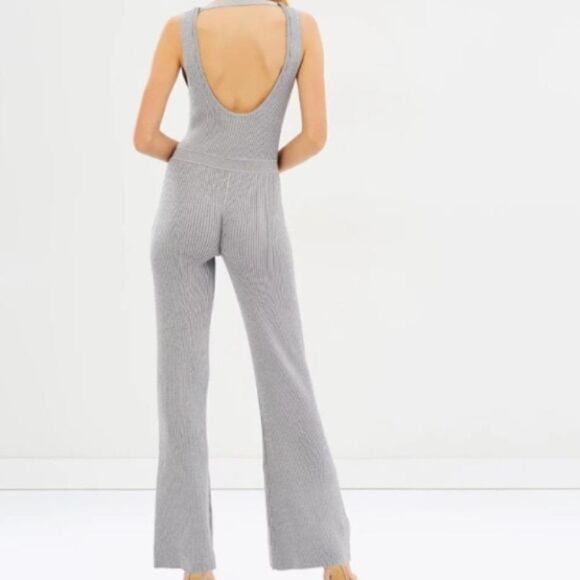 Anthropologie Steele Silvery Sleek V-Neck Jumpsuit - Picture 2 of 8